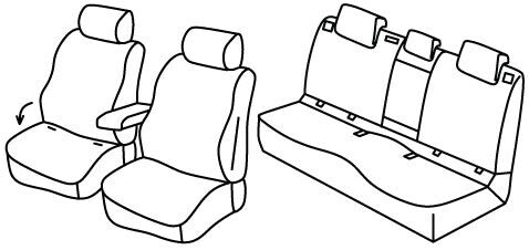 Set coprisedili Superior - Nero/Grigio - compatibile per Volkswagen T-Roc (09/25>) Life