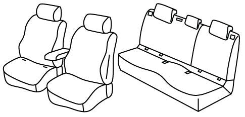 Set coprisedili Superior - Nero/Rosso - compatibile per Volkswagen T-Roc (09/25>) Trend
