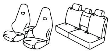 Set coprisedili Superior - Nero/Grigio - compatibile per Volkswagen Tayron (11/24>) R-Line, Hybrid