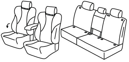 Set coprisedili Superior - Grigio/Nero - compatibile per Volkswagen Tayron (11/24>)