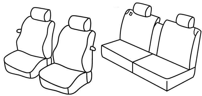 Set coprisedili Superior - Grigio/Nero - compatibile per Volvo C30 (10/06>03/13)