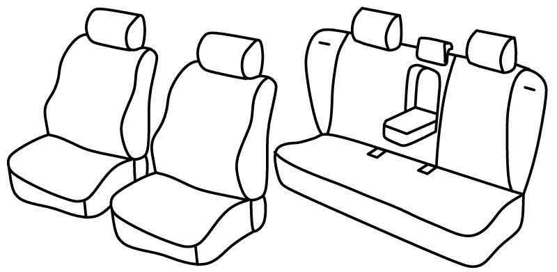 Set coprisedili Superior - Nero/Grigio - compatibile per Volvo S60 (10/00>08/10) - Volvo S80 (01/98>04/06)