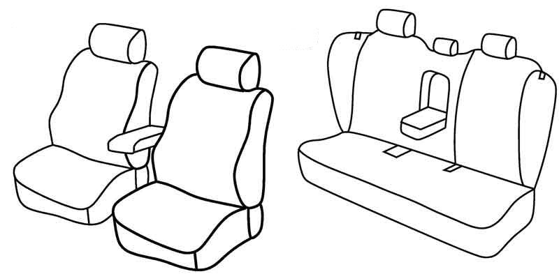 Set coprisedili Superior - Nero/Grigio - compatibile per Volvo S80 (05/06>06/16)