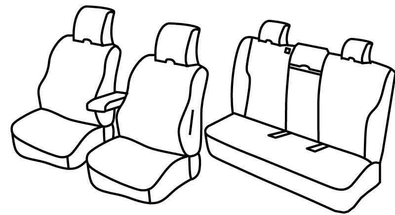 Set coprisedili Superior - Nero/Rosso - compatibile per Volvo V60 (11/10>04/13)