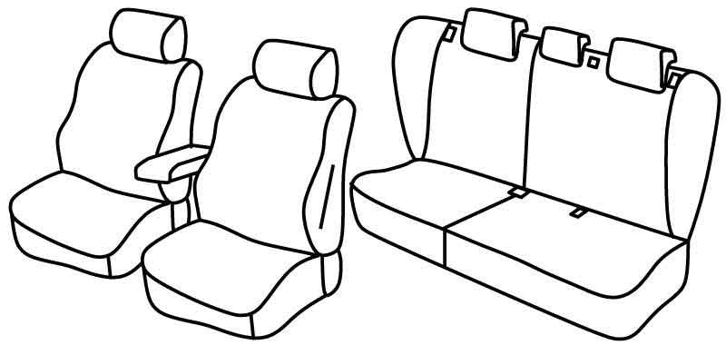 Set coprisedili Superior - Nero/Rosso - compatibile per Volvo S40 (01/04>12/12)