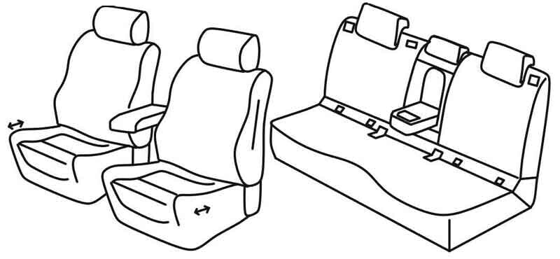 Set coprisedili Superior - Nero/Grigio - compatibile per Volvo XC40 (10/17>) R-Design