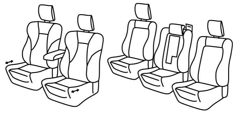 Set coprisedili Superior - Nero/Grigio - compatibile per Volvo XC90 (07/15>) Dal 2019
