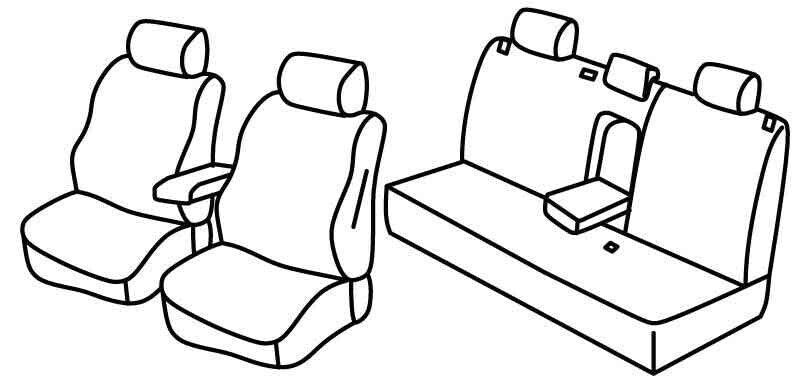 Set coprisedili Superior - Grigio/Nero - compatibile per Volvo V40 (09/12>05/20)