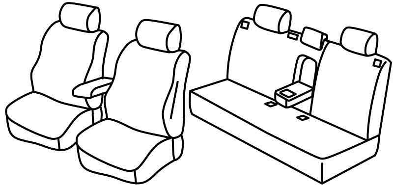 Set coprisedili Superior - Grigio/Nero - compatibile per Chevrolet Cruze 4p (03/09>09/15) J300