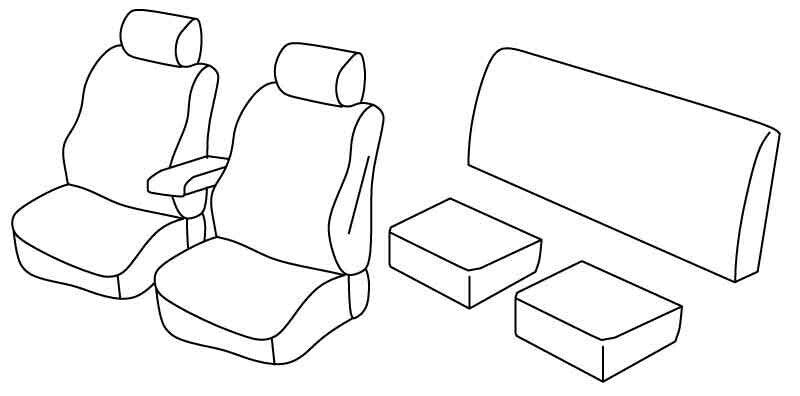Set coprisedili Superior - Nero/Grigio - compatibile per Isuzu D-Max Pick-Up (03/12>11/20) Space Star