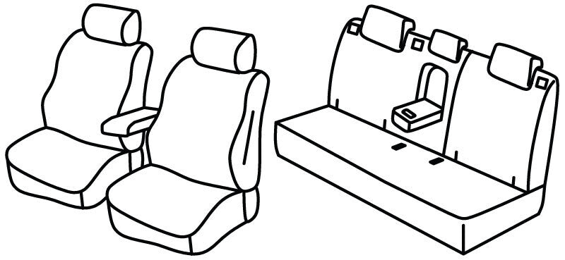 Set coprisedili Superior - Nero/Grigio - compatibile per KG Mobility Korando (11/19>)