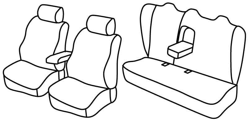 Set coprisedili Superior - Nero/Rosso - compatibile per Chrysler 300C Touring (05/05>12/10)