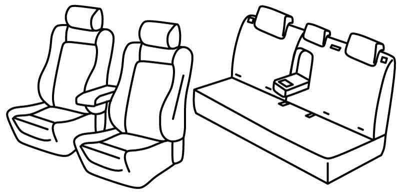 Set coprisedili Superior - Grigio/Nero - compatibile per MG ZS Classic (03/21>12/25) EV Luxury