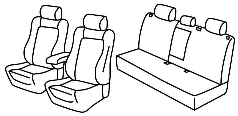 Set coprisedili Superior - Nero/Grigio - compatibile per MG HS (04/21>09/24) Comfort