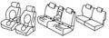 Set coprisedili Superior - Nero/Blu - compatibile per Bmw Serie 2 Gran Tourer (05/15>12/22)