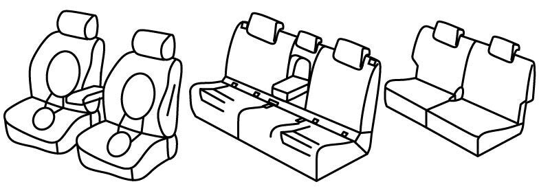 Set coprisedili Superior - Nero/Rosso - compatibile per Bmw Serie 2 Gran Tourer (05/15>12/22)