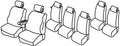 Set coprisedili Superior - Nero/Rosso - compatibile per Citroen C4 Grand Picasso (10/06>09/13)