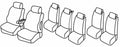 Set coprisedili Superior - Nocciola - compatibile per Citroen C8 (11/02>12/13) fino al 2008 - Fiat Ulysse (06/02>12/10) fino al 2008 - Lancia Phedra (09/02>11/10) fino al 2008 - Peugeot 807 (10/02>01/08)