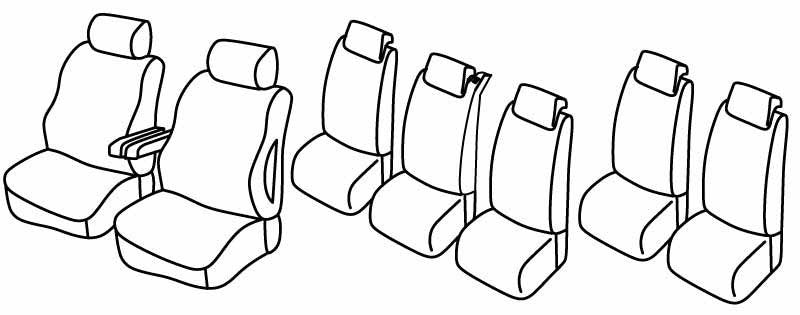 Set coprisedili Superior - Nocciola - compatibile per Citroen C8 (11/02>12/13) fino al 2008 - Fiat Ulysse (06/02>12/10) fino al 2008 - Lancia Phedra (09/02>11/10) fino al 2008 - Peugeot 807 (10/02>01/08)