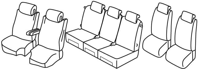 Set coprisedili Superior - Nero/Blu - compatibile per Citroen C4 Grand Picasso (10/13>05/18) Exclusive