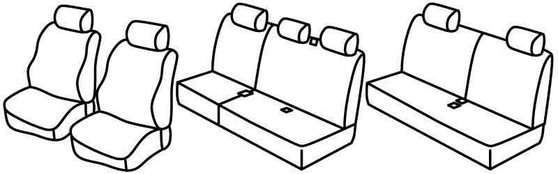 Set coprisedili Superior - Nero/Rosso - compatibile per Dacia Logan MCV 5p (02/07>06/13)