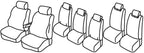 Set coprisedili Superior - Nero/Blu - compatibile per Ford Galaxy (09/06>09/15) - Ford S-Max (06/06>09/15)
