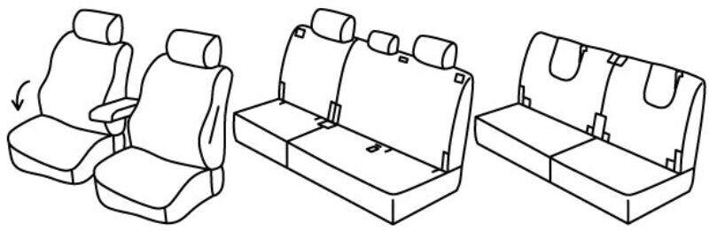 Set coprisedili Superior - Nocciola - compatibile per Ford Tourneo Connect (03/22>)