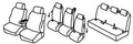 Set coprisedili Superior - Nero/Blu - compatibile per Ford Tourneo Custom (08/23>) - Volkswagen Transporter T7 (03/25>)