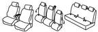 Set coprisedili Superior - Nero/Blu - compatibile per Ford Tourneo Custom (08/23>) - Volkswagen Transporter T7 (03/25>)