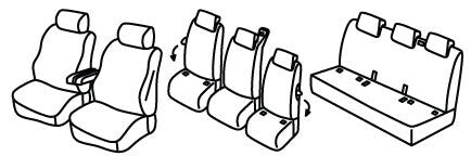 Set coprisedili Superior - Beige - compatibile per Ford Tourneo Custom (08/23>) - Volkswagen Transporter T7 (03/25>)