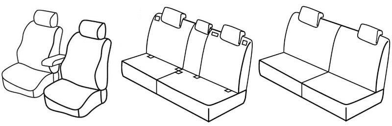 Set coprisedili Superior - Nero/Rosso - compatibile per Hyundai Santa Fe (03/06>09/12)
