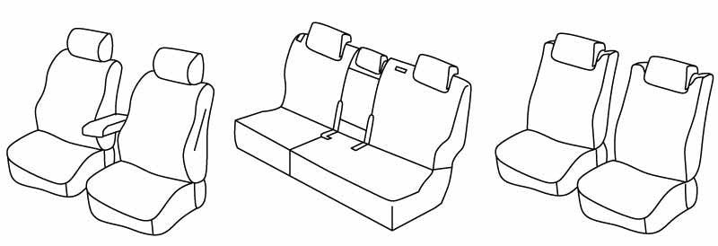 Set coprisedili Superior - Nero/Rosso - compatibile per Hyundai Santa Fe (10/12>10/18)