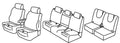 Set coprisedili Superior - Nero/Rosso - compatibile per Mercedes EQB (12/21>09/25) - Mercedes GLB (11/19>01/26)