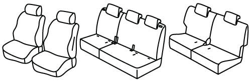 Set coprisedili Superior - Nero/Rosso - compatibile per Nissan NV200 (09/09>09/21)