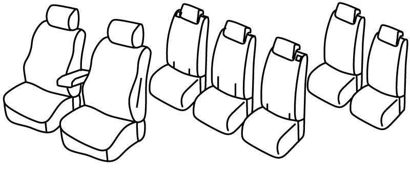 Set coprisedili Superior - Nero/Blu - compatibile per Opel Zafira Tourer (11/11>12/19) Enjoy, Cosmo