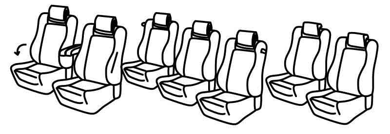 Set coprisedili Superior - Grigio/Nero - compatibile per Peugeot 5008 (11/09>12/16) 7 posti