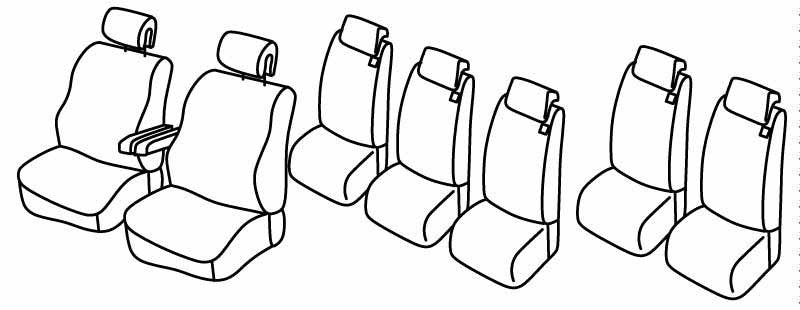 Set coprisedili Superior - Nero/Rosso - compatibile per Renault Espace (09/12>04/15)