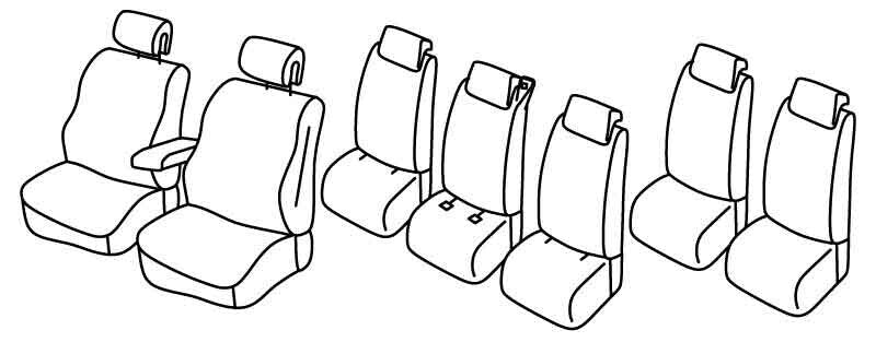 Set coprisedili Superior - Beige - compatibile per Renault Scenic 7 posti (05/09>10/16)