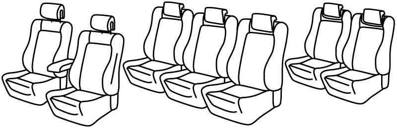Set coprisedili Superior - Nero/Blu - compatibile per Renault Espace (05/15>03/23)