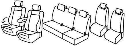 Set coprisedili Superior - Nero/Rosso - compatibile per Renault Grand Scenic 7 posti (11/16>12/22)