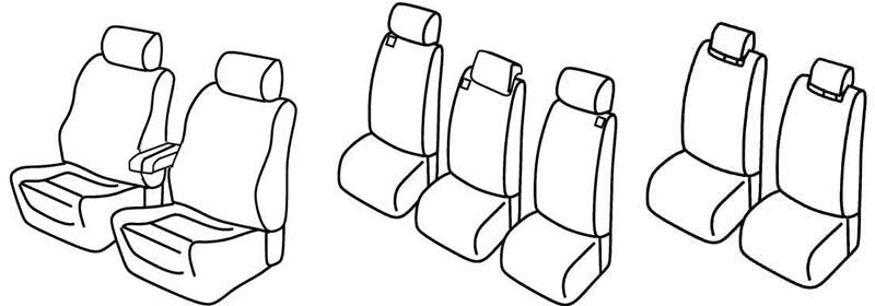 Set coprisedili Superior - Nero/Blu - compatibile per Toyota Corolla Verso (09/04>05/09)