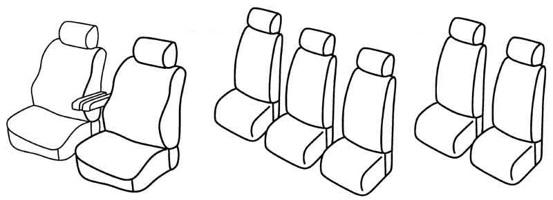 Set coprisedili Superior - Nero/Rosso - compatibile per Volkswagen Sharan (05/95>09/10) fino al 2000