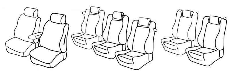 Set coprisedili Superior - Nocciola - compatibile per Volkswagen Sharan (10/10>07/20) Trendline