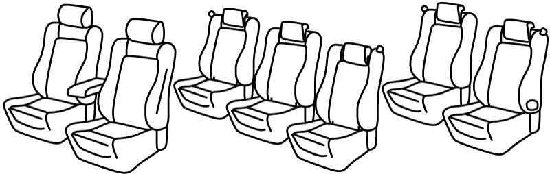 Set coprisedili Superior - Nero/Blu - compatibile per Volkswagen Sharan (10/10>07/20) Comfortline / Highline