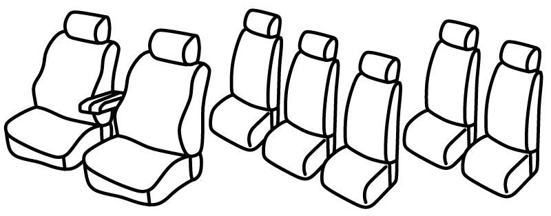 Set coprisedili Superior - Nocciola - compatibile per Seat Alhambra (07/00>09/10) - Volkswagen Sharan (05/95>09/10) Dal 2000