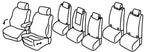 Set coprisedili Superior - Nero/Rosso - compatibile per Volkswagen Touran (09/15>) Comfortline