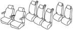 Set coprisedili Superior - Nero/Rosso - compatibile per Volkswagen Multivan T7 (09/22>)