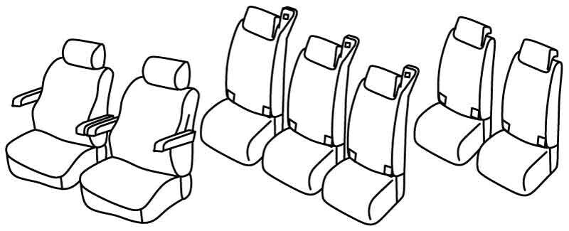 Set coprisedili Superior - Nocciola - compatibile per Volkswagen Multivan T7 (09/22>)