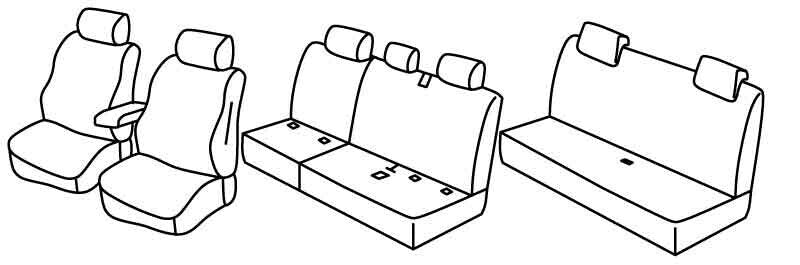 Set coprisedili Superior - Nocciola - compatibile per Volkswagen Caddy (09/15>12/20) Alltrack