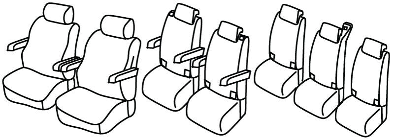 Set coprisedili Superior - Grigio/Nero - compatibile per Volkswagen Multivan T7 (09/22>)